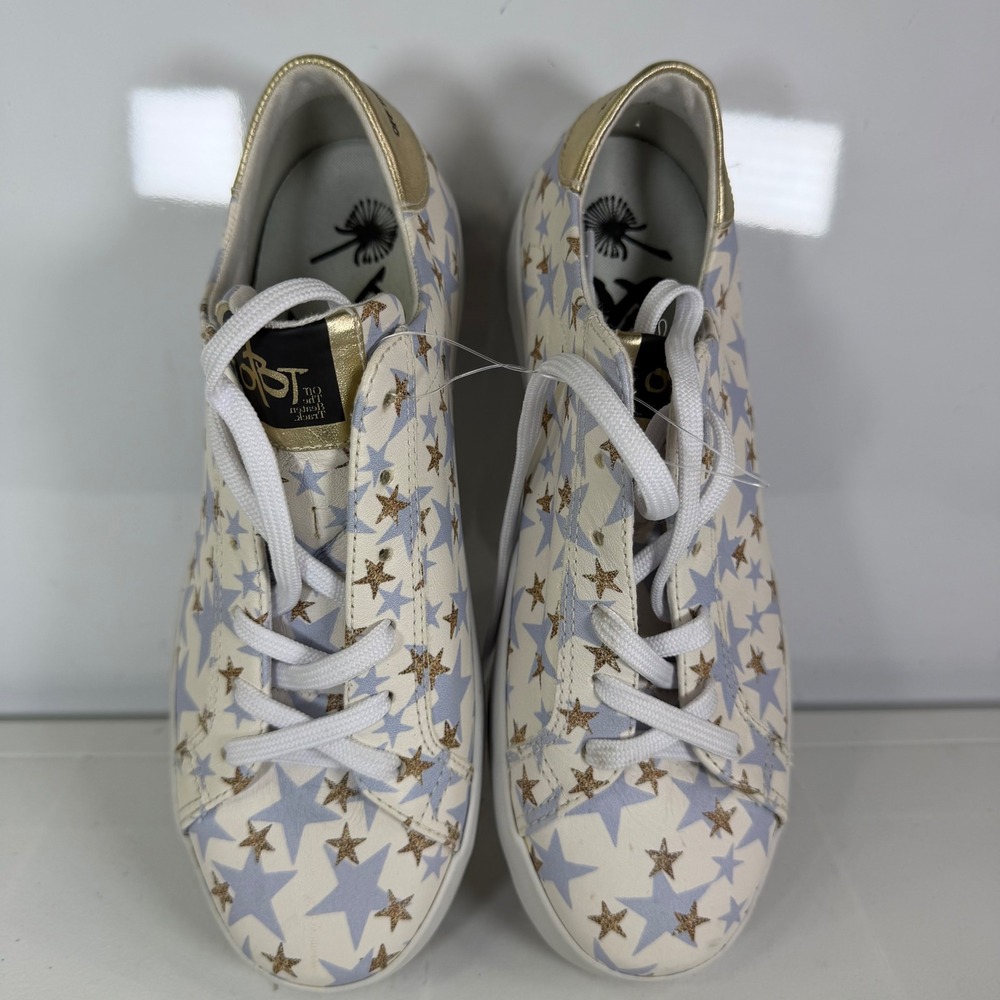 OTBT Shoes Court In Star Blue Gold Leather Lace Up Sneakers Comfort Size 7M
